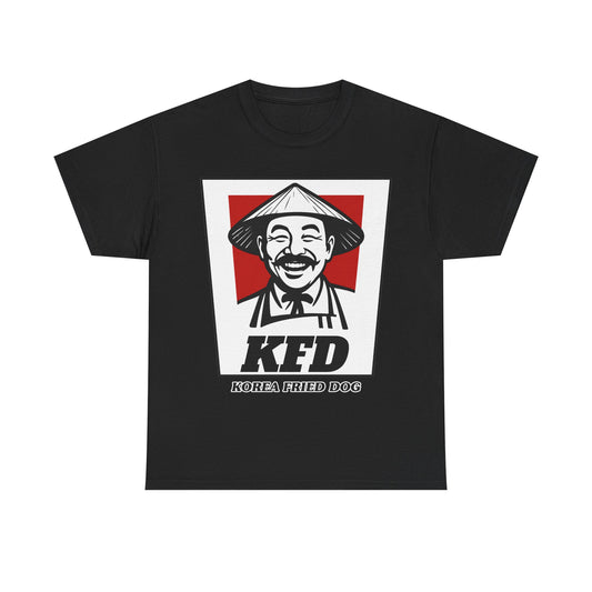 Korea Fried Dog Tee, Casual Unisex Cotton T-Shirt, Funny Graphic Tee, Gift for Dog Lovers, Quirky Foodie Apparel, Unique Statement Shirt
