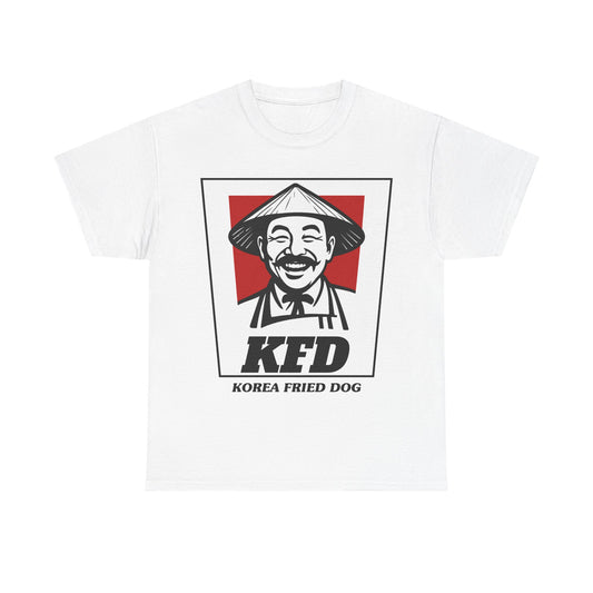 Korea Fried Dog Tee, Casual Unisex Cotton T-Shirt, Funny Graphic Tee, Gift for Dog Lovers, Quirky Foodie Apparel, Unique Statement Shirt